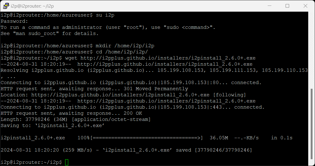 Installation of I2P