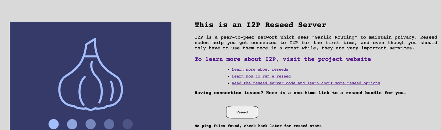 Installation of I2P Reseed