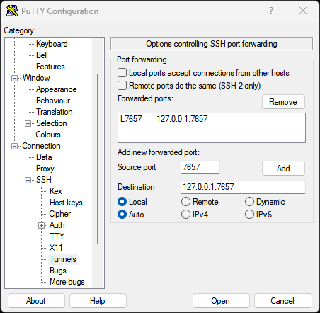 Create SSH Tunnel