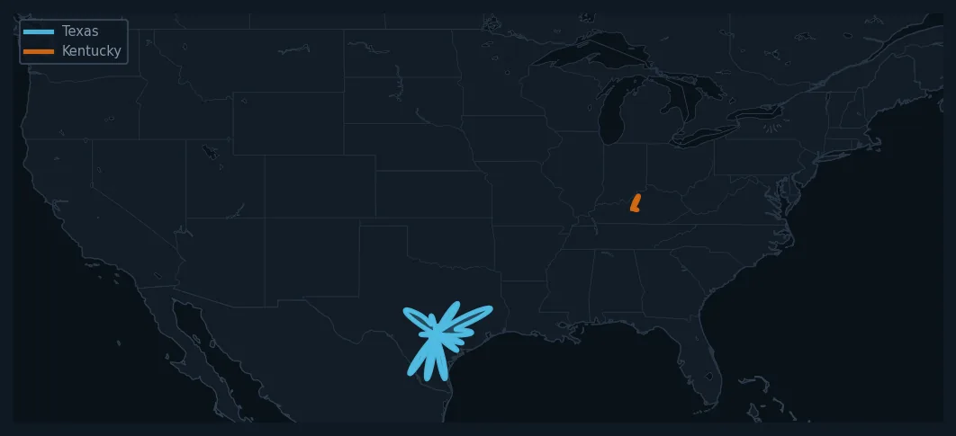 ADS-B polar range coverage map